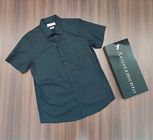 Camisa Manga Curta Acostamento/ Com Bolso - Cor Preto 120001003