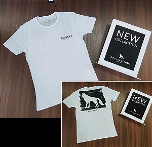 Camiseta Acostamento Lobo nas Costas - Cor   Branco 120402029