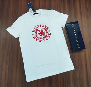 Camiseta Tommy Hilfiger Estampa Emborrachada- Cor Branco 33682
