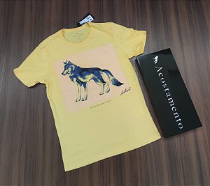 Camiseta Acostamento Estampa Lobão - Cor Amarelo Platano 120402021