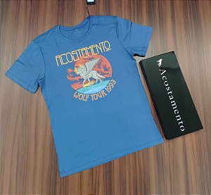 Camiseta Acostamento Lobo Com Asas Rock Edition - Cor Azul Petroleo 120402150
