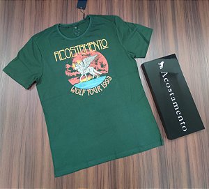 Camiseta Acostamento Lobo Com Asas Rock Edition - Cor Azul Verde Nativo 120402150