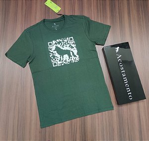 Camiseta Acostamento Estampa Neon  Lobão Qr Code - Cor Verde Nativo  120402107