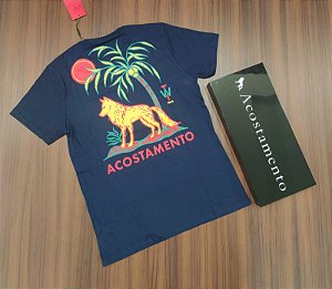 Camiseta Acostamento Lobo nas Costas Fio 40 - Cor Marinho  120402119