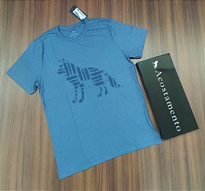 Camiseta Acostamento Estampa Lobão - Cor Azul Petroleo  120402034