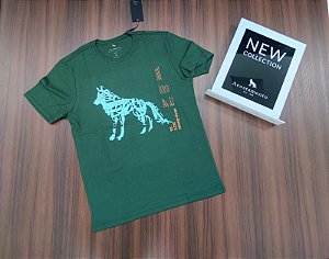 Camiseta Acostamento Estampa Lobão - Cor Verde Nativo 120502031