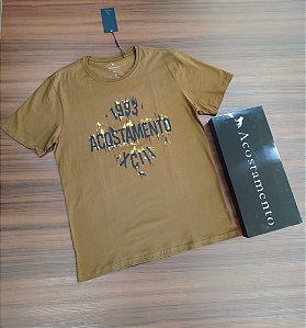 Camiseta Acostamento Estampada Com Elastano - Cor Marrom Terra 120302024