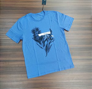 Camiseta Acostamento Estampada - Cor Azul  93102059