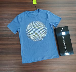 Camiseta Acostamento Estampa Em Alto Relevo Neon - Cor Azul  120402145