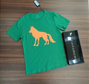 Camiseta Acostamento Estampa Lobão - Cor Verde   120402018