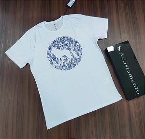 Camiseta Acostamento Estampada - Cor Branco 120502156