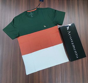 Camiseta Acostamento Listrada - Cor Verde Nativo  120502065