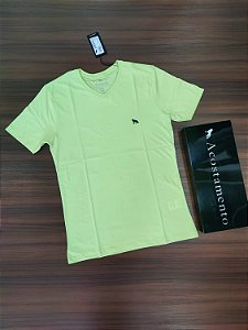 Camiseta Básica Acostamento Gola V - Cor  Verde Citrus 120502003