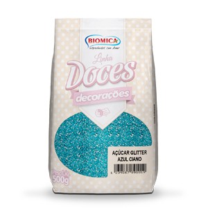 Açúcar Glitter Azul Ciano 500g