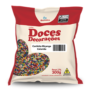 Confeito Miçanga Colorido 300g