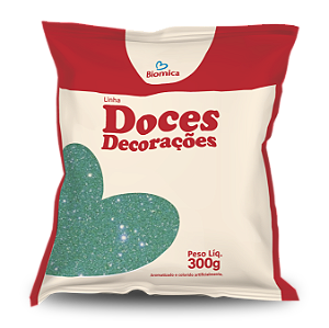 Açúcar Glitter Azul Ciano 300g