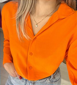 Camisa social feminina laranja - pawan