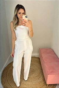 Conjunto calça e cropped alfaiataria branco