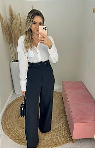 Camisa alongada feminina branca