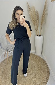 Conjunto moletinho calça e blusa preto