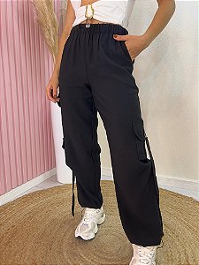 Calça cargo estilosa tecido marrant