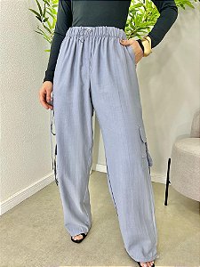 Calça cargo feminina cinza