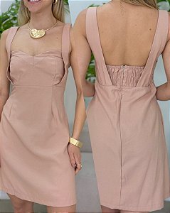 Vestido Valéria marrant bege delicado