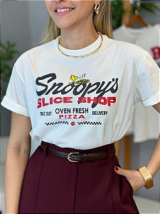 Camiseta de algodão Snoop-pizza