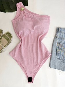 Body Nula Manga com Bojo | Rosa Bebe