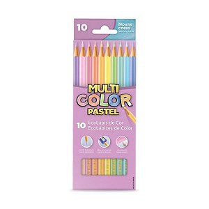 Lápis de Cor Ecolápis Multicolor Pastel 10 Cores Faber-Castell