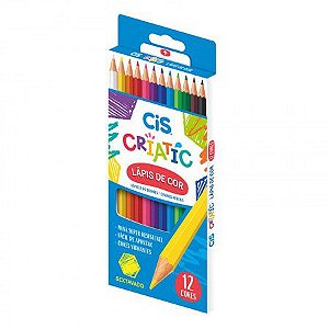 Lápis de Cor Criatic Escolar CIS 12 Cores Tradicionais