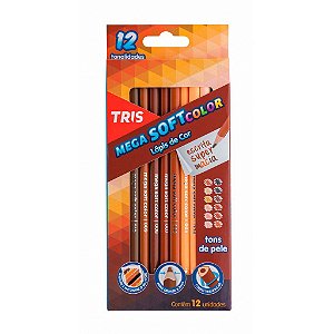 Lápis de Cor TRIS Mega Soft Color Tons De Pele 12 Cores