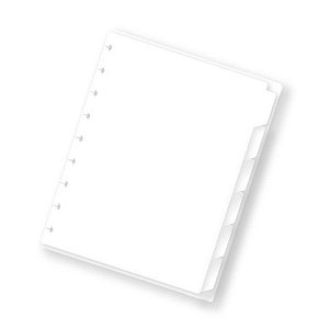 Divisórias para Caderno de Discos Encaixe Universal 6 Divisórias Transparentes Tamanho A5 | BRW
