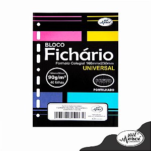 Bloco Preto Pontilhado para Fichário/Caderno Argolado Formato Colegial Universal 40 Folhas Merci