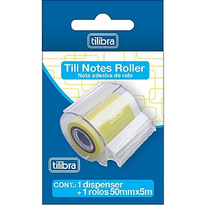 Adesivo Tili Notes Roller Amarelo - 1 Rolo de 50mmx5m Tilibra