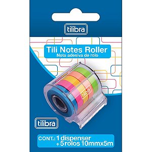 Adesivo Tili Notes Roller 5 Cores - 5 Rolos de 10mmx5m cada Tilibra