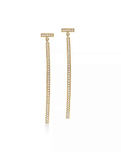 Brincos Bar com diamantes em ouro 18k