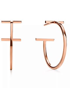 Brincos de argola em ouro rosa 18k