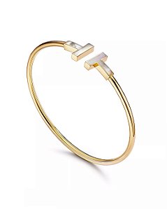 Pulseira Wire em ouro amarelo com madrepérola