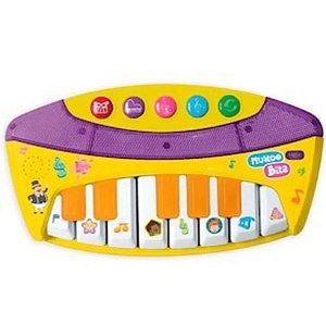 Teclado Pianinho Infantil Musical De Dinossauro Amarelo