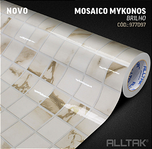 Vinil Impermeável Mosaico Mykonos 1,22 de largura - Alltak Decor