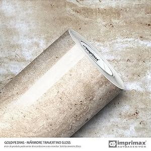 Vinil Marmore Impermeável Travertinho 1,22  de largura - Imprimax ( vendido por metro)