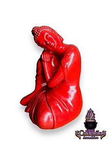 Buda Tibetano 10Cm Sonhando Colorido Em Resina