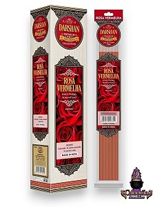 Incenso Darshan Premium Plastic Massala Rosa Vermelha10 Varetas
