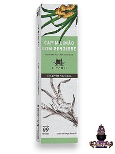 Incenso Nirvana Natural Capim Limao Com Gengibre 09 Varetas
