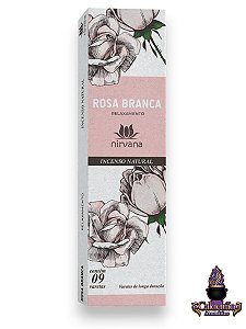 Incenso Nirvana Natural Rosa Branca 09 Varetas
