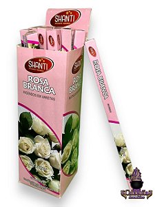 Incenso Shanti Rosa Branca Com 7Un