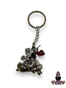 Chaveiro Sao Jorge Formato Prata e Ouro