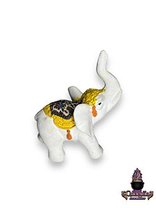 Elefante Branco 14Cm Em Gesso
