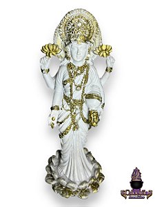 Lakshmi Na Flor De Lotus Em Resina 25Cm